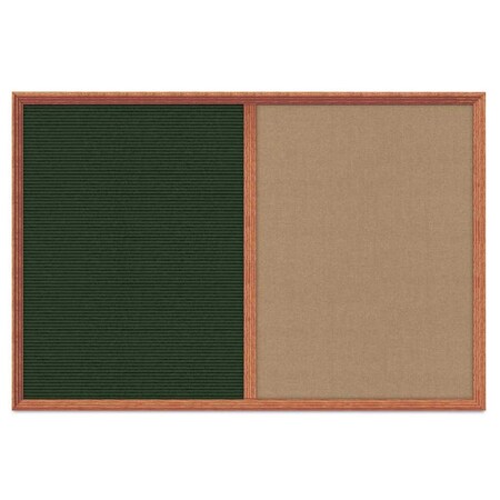 United Visual Products Enclosed Corkboard, 1 Door, 60"x36", 4" Fra, UV3424-BLACK-COBACC UV3424-BLACK-COBACC